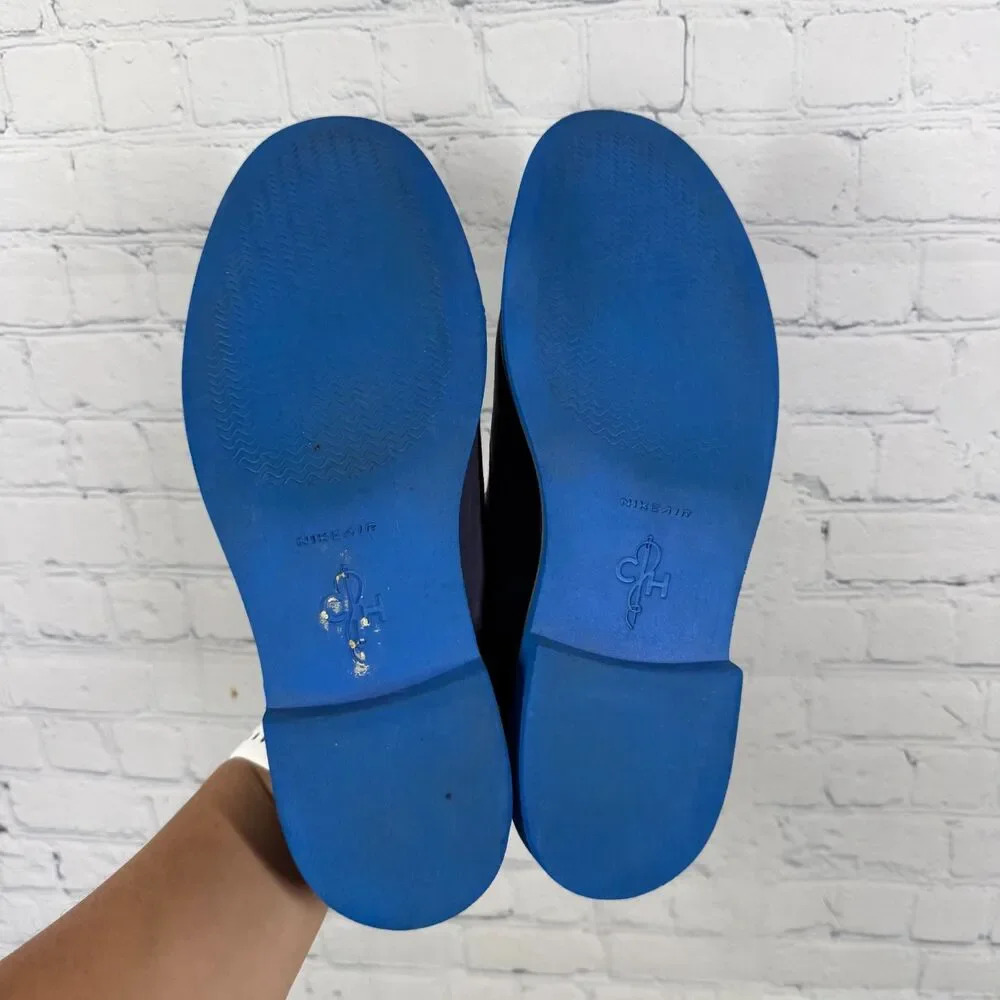Cole Haan Navy Canvas & Suede Oxfords with Bright Blue Soles